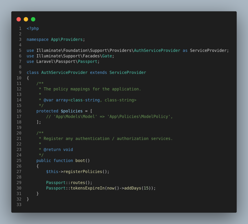 Laravel Passport Change Token Lifespan