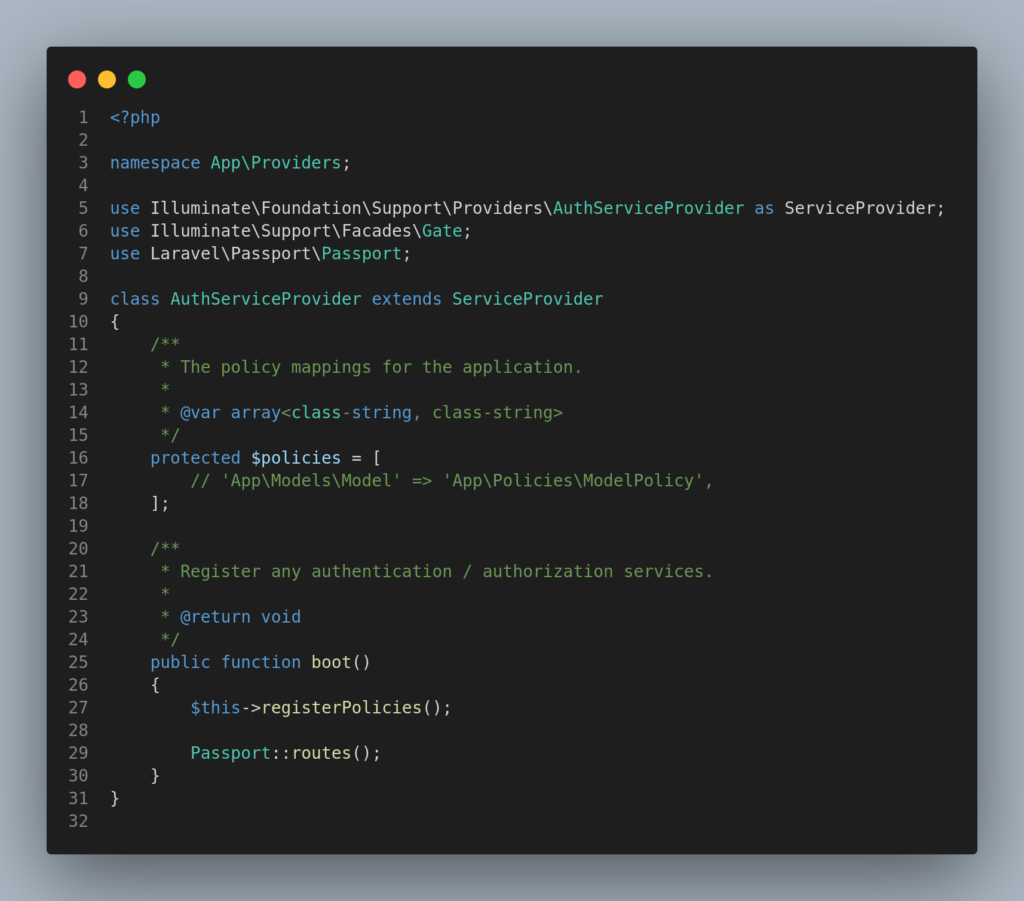 Laravel Passport Routes