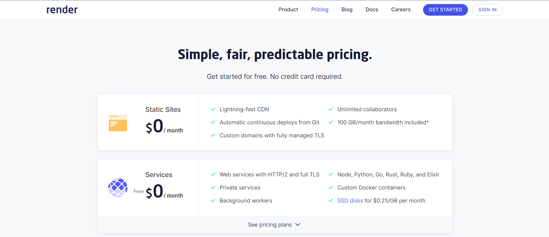 Heroku Alternatives:Render Pricing